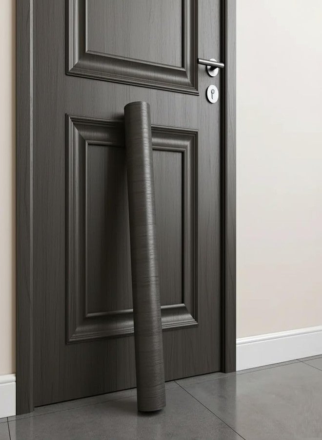 HAPPYMATES ورق جدران لاصق ذاتي من هابي ميتس، مثالي لتجديد الأبواب القديمة، مقاوم للماء والزيوت، مصنوع من فينيل PVC، ورق جدران للتجديد والديكور. (خشب محروق، 60 × 121 سم) - Image 1